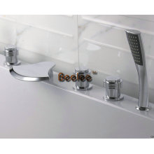 Messing Wasserfall Badewanne Dusche Mixer mit 5 Stück Set